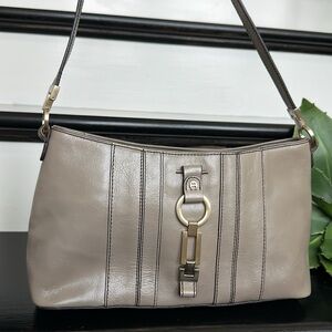 Etienne Aigner Genuine Leather Shoulder Bag Taupe Neutral Purse Like New/new